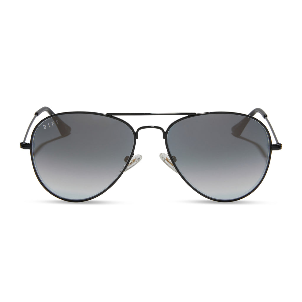 Cruz Aviator Sunglasses Black Grey Gradient Lenses DIFF Eyewear