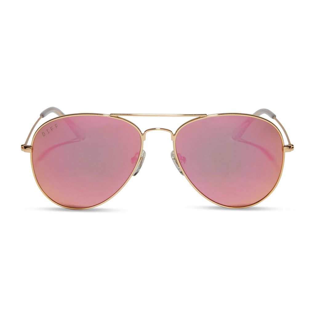 Hot pink mirrored sunglasses top