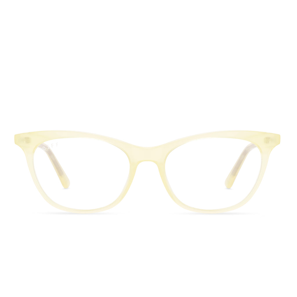 Jade Cat Eye Prescription Glasses Buttercream Diff Eyewear