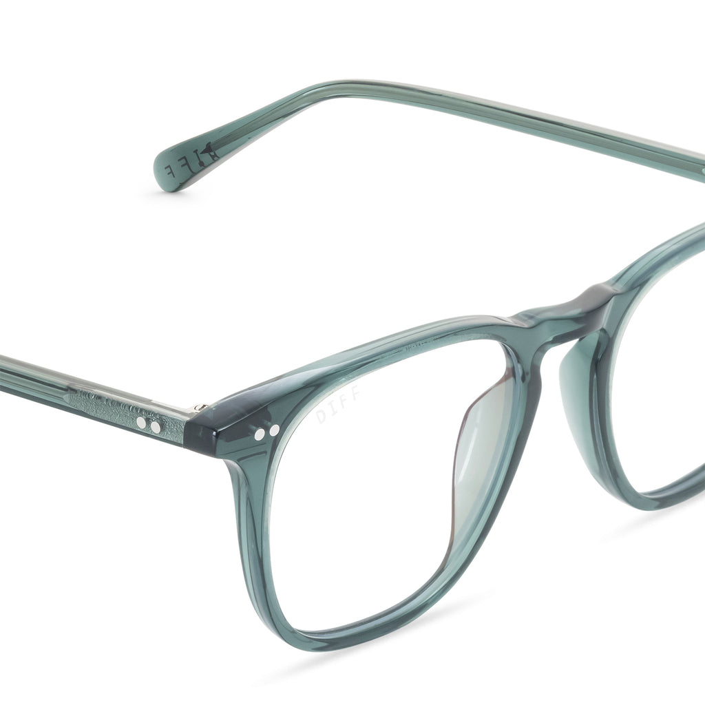 Maxwell Square Glasses Evergreen & Clear Blue Light Technology DIFF