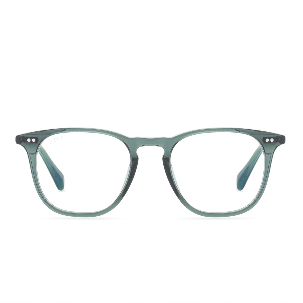 Maxwell Square Glasses Evergreen & Clear Blue Light Technology DIFF