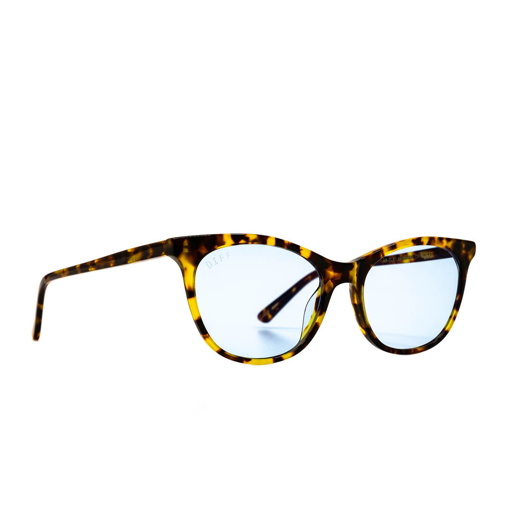 Jade Cat Eye Glasses Amber Tortoise & Blue Light Technology DIFF Eyewear