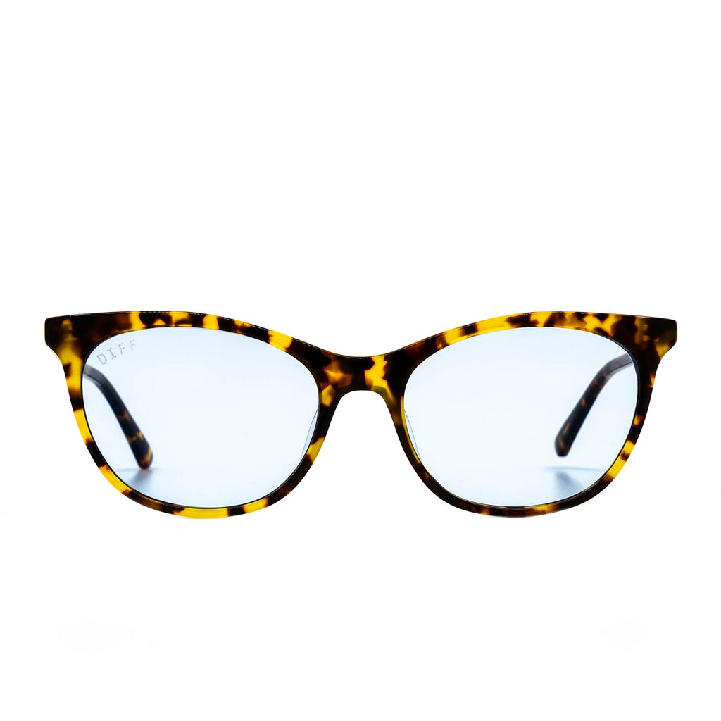 Jade Cat Eye Glasses Amber Tortoise & Blue Light Technology DIFF Eyewear