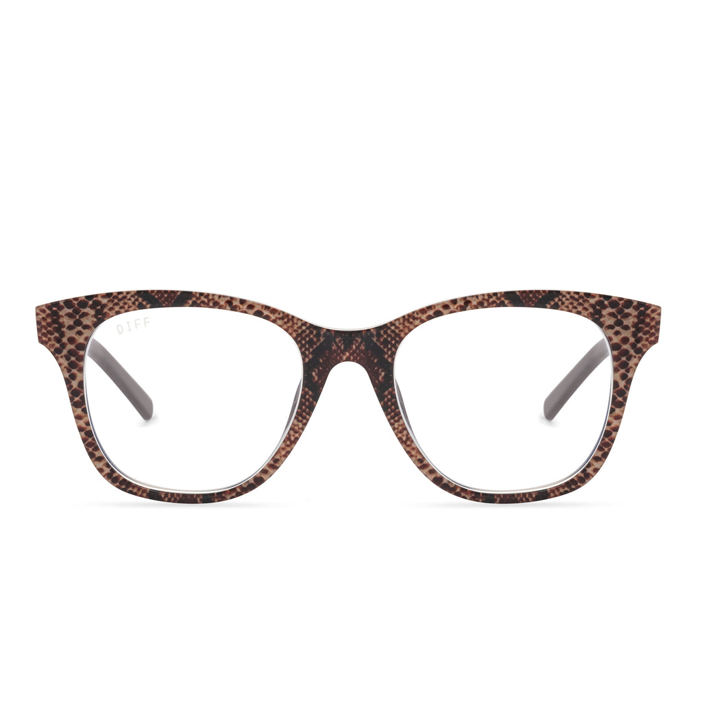 Carina Cat Eye Glasses | Sea Snake & Clear Blue Light