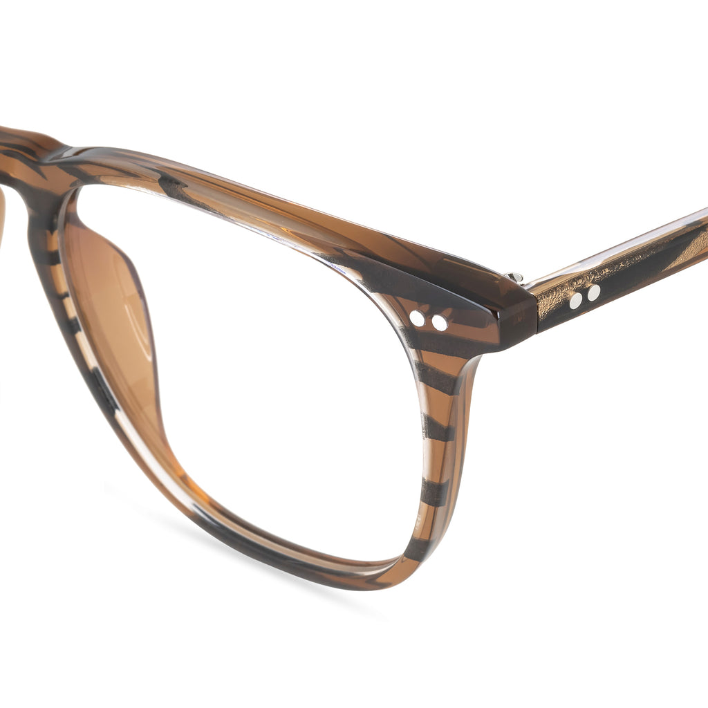 Maxwell Square Glasses Tigers Eye & Blue Light Technology DIFF Eyewear