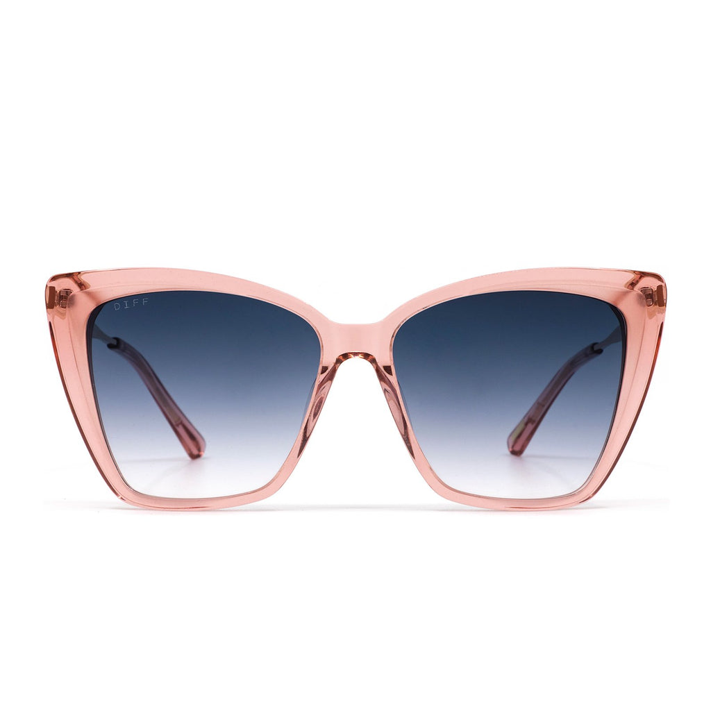 Becky II Light Pink Crystal Frames & Blue Gradient Lens DIFF Eyewear