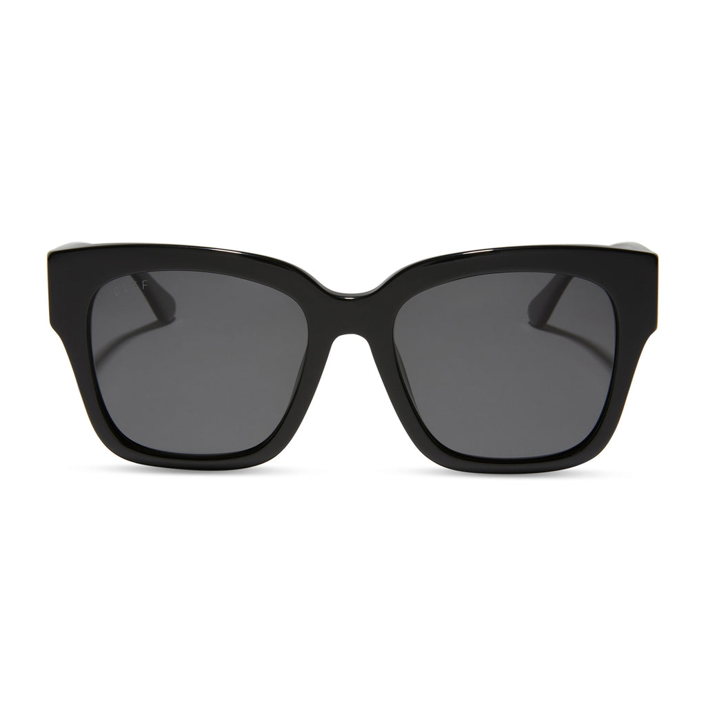 Bella II Square Sunglasses, Black & Grey Polarized Lenses