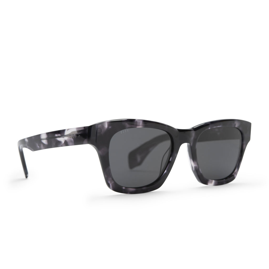 Dean Square Sunglasses Black Marble & Grey Polarized Lenses DIFF