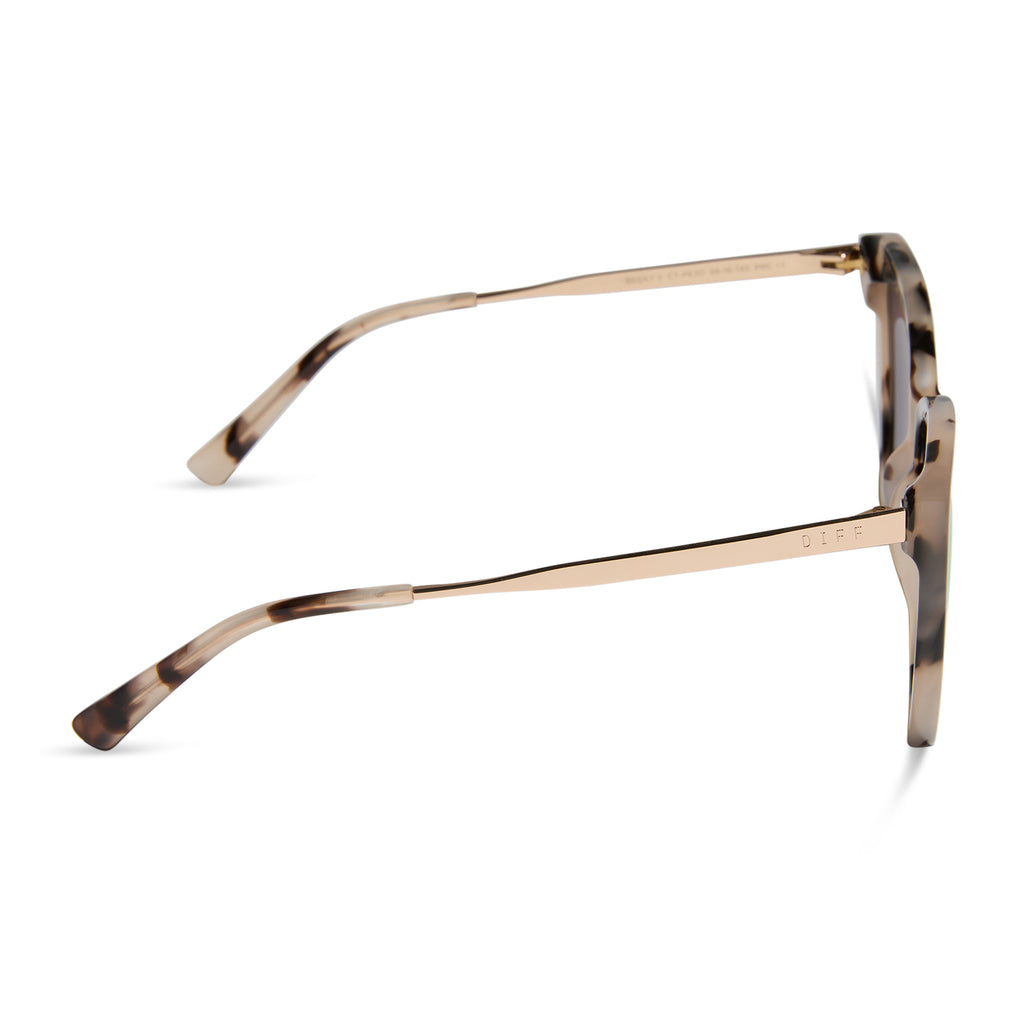Becky II Womens Cat Eye Sunglasses | Cream Tortoise Pink Mirror