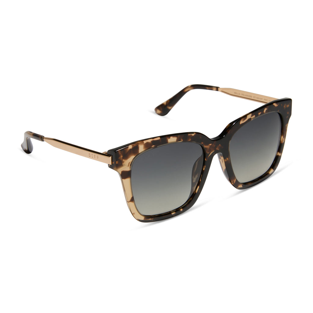 DIFF Tortoise Shell Gold Sunglasses Bella Oversized Gray Lenses display picture 2