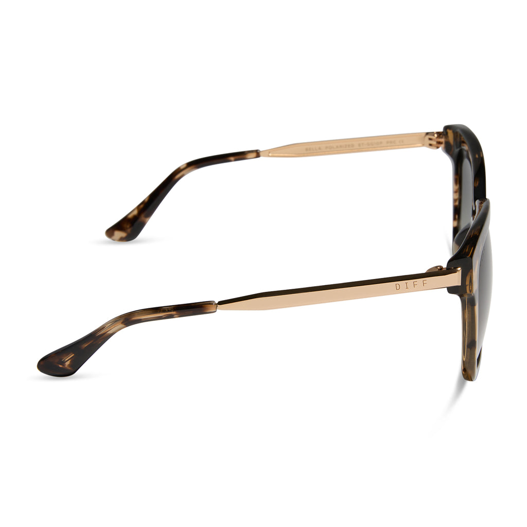 Diff Bella Square Sunglasses Eyewear Classic Bella Square Sunglasses | Espresso Tortoise & Grey Polarized  main image 3