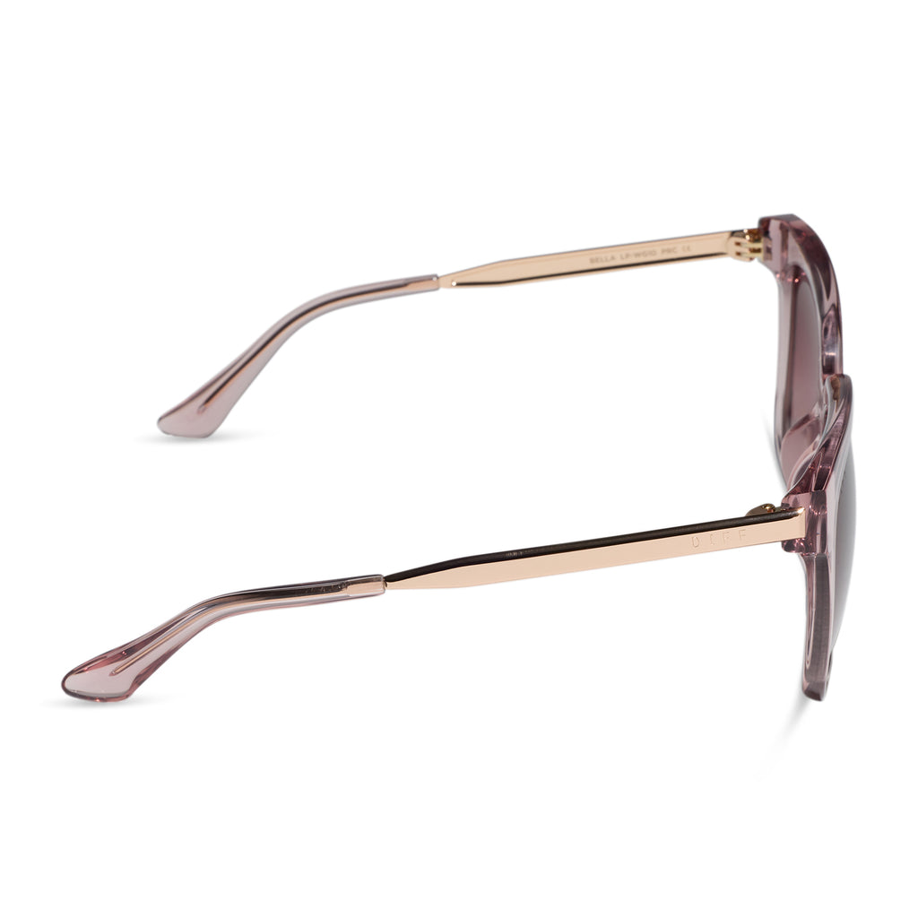 Bella Square Sunglasses | Light Pink Crystal & Wine Gradient  display picture 2