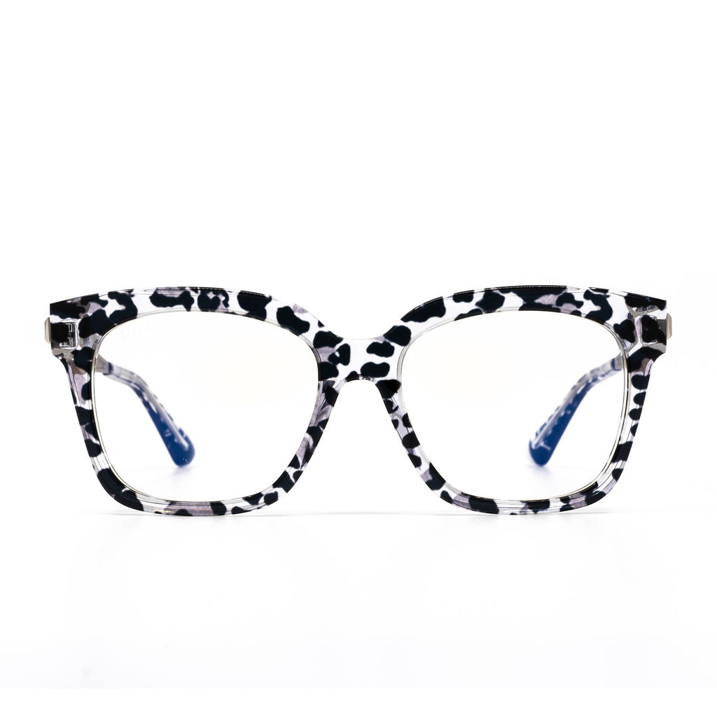 Bella XS Square Prescription Glasses Clear Leopard Diff Eyewear