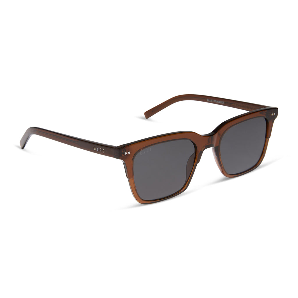 Billie Square Sunglasses | Brown & Grey Polarized Lenses 