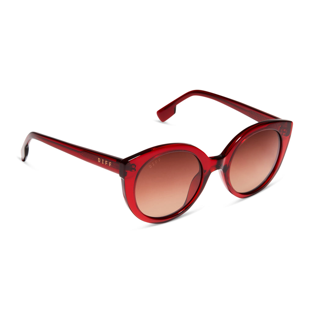 Emmy Cateye Sunglasses Carmine & Brown Gradient DIFF Eyewear