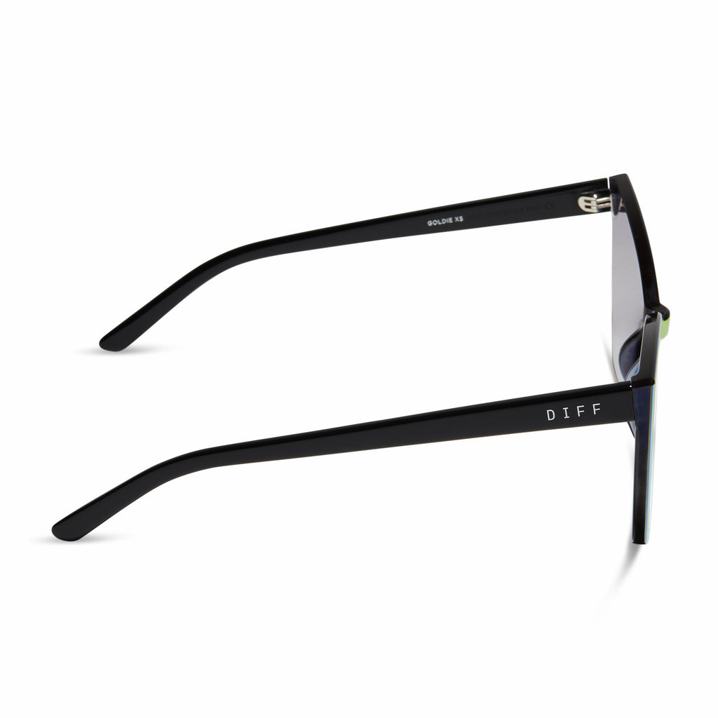 Goldie XS Cateye Sunglasses | Black & Sunset Mirror | DIFF Eyewear