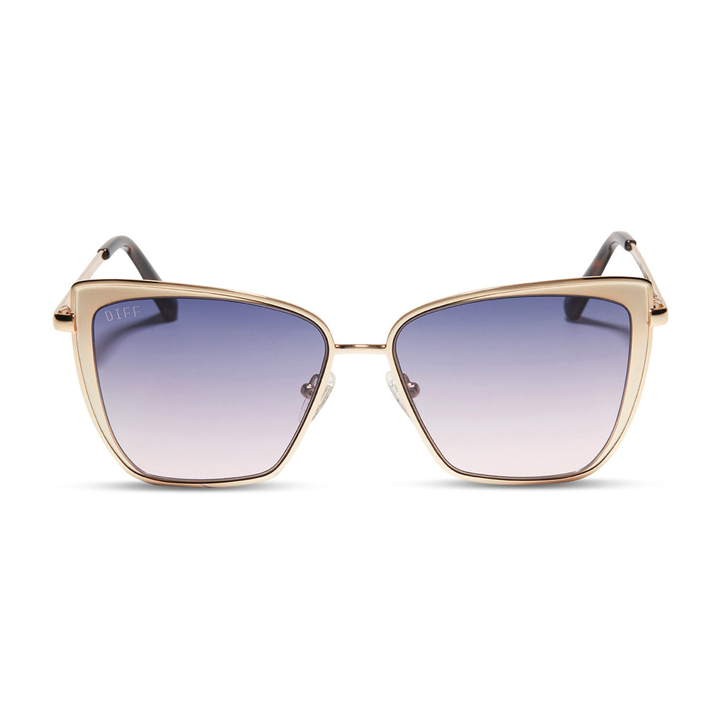 Grace Cateye Sunglasses Gold & Lavender Rose Gradient DIFF Eyewear
