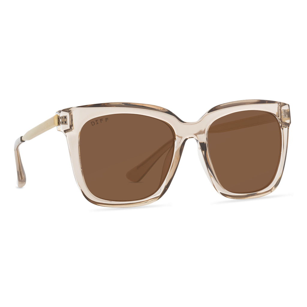 Hailey Square Sunglasses Vintage Crystal & Brown Diff Eyewear
