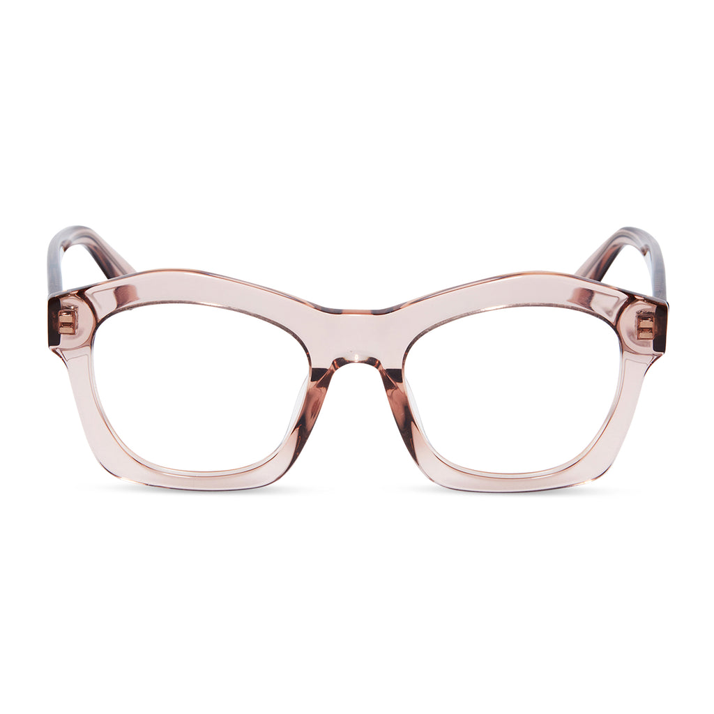 Hayden Square Glasses Rose Stone & Clear DIFF Eyewear