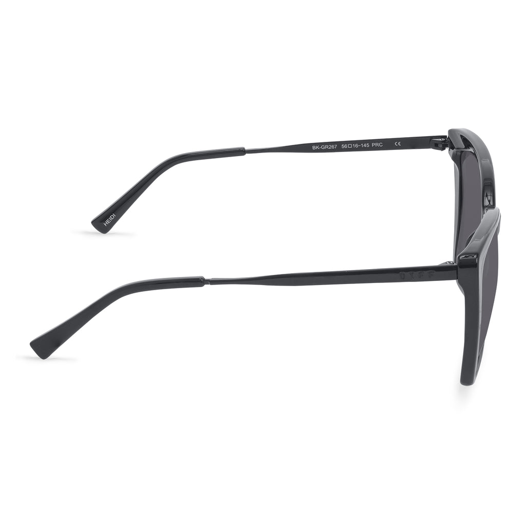 Heidi Cat Eye Sunglasses Matte Black & Grey Gradient Sharp DIFF Eyewear