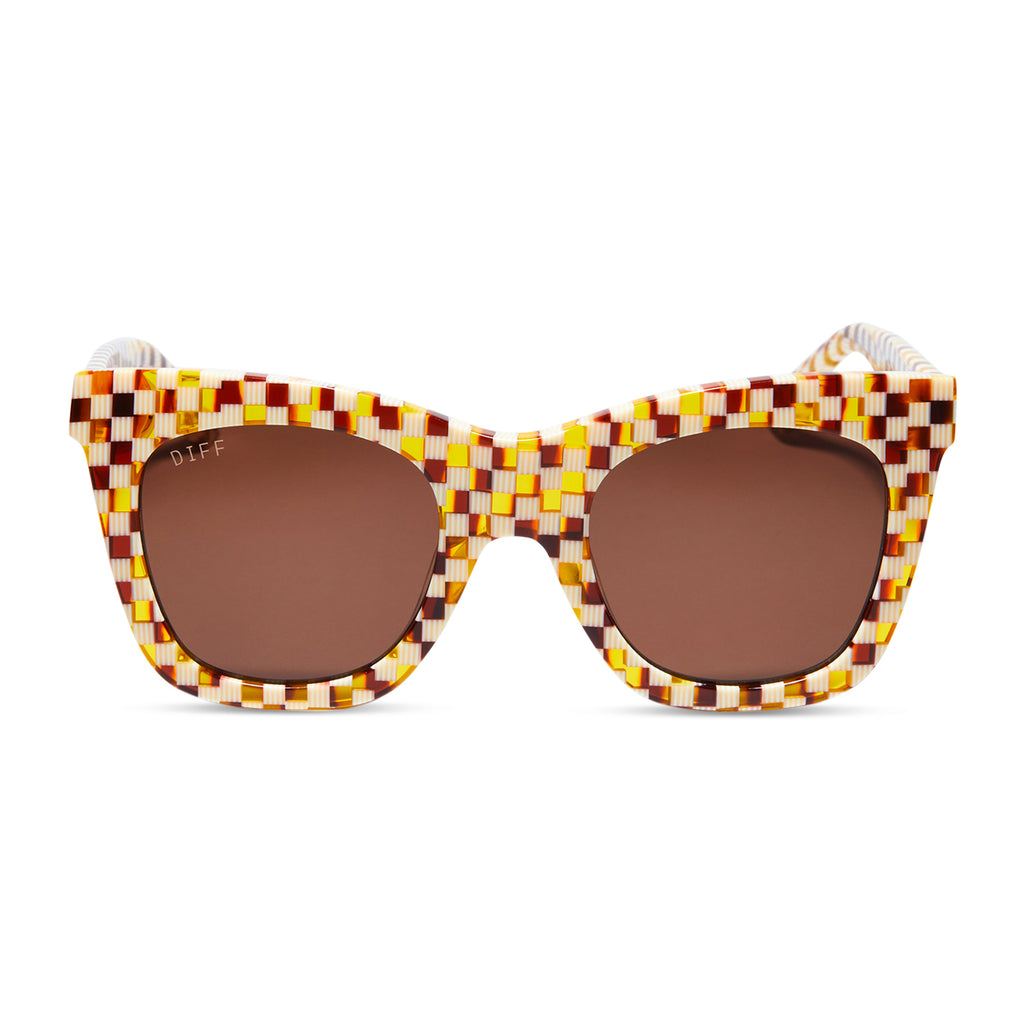 Kaia Cateye Sunglasses | Chestnut Weave & Brown | DIFF Eyewear Kaia Cateye Sunglasses | Chestnut Weave & Brown | DIFF Eyewear