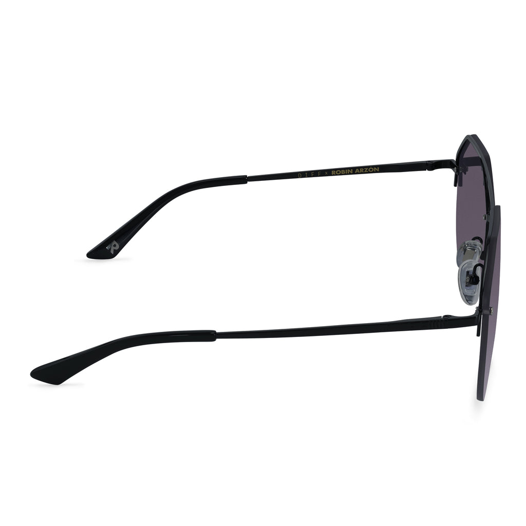 Robin Arzón La Jefa Aviator Sunglasses Black & Grey Gradient Diff