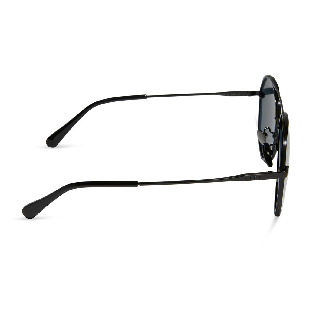 Lenox Black Aviator Sunglasses | Black & Grey Lenses | DIFF