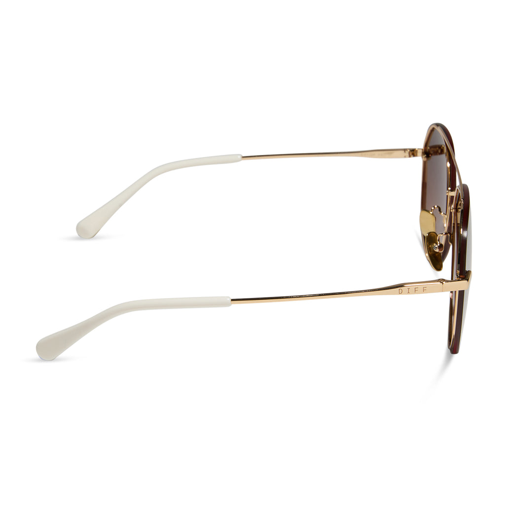 Lenox Aviator Sunglasses | Gold & Brown Gradient Mirror Polarized