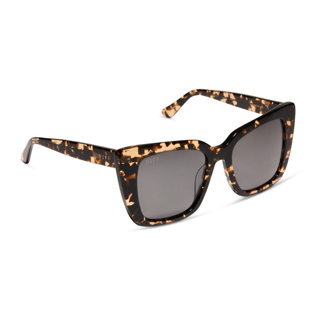 Lizzy Cateye Sunglasses Espresso Tortoise & Grey DIFF Eyewear