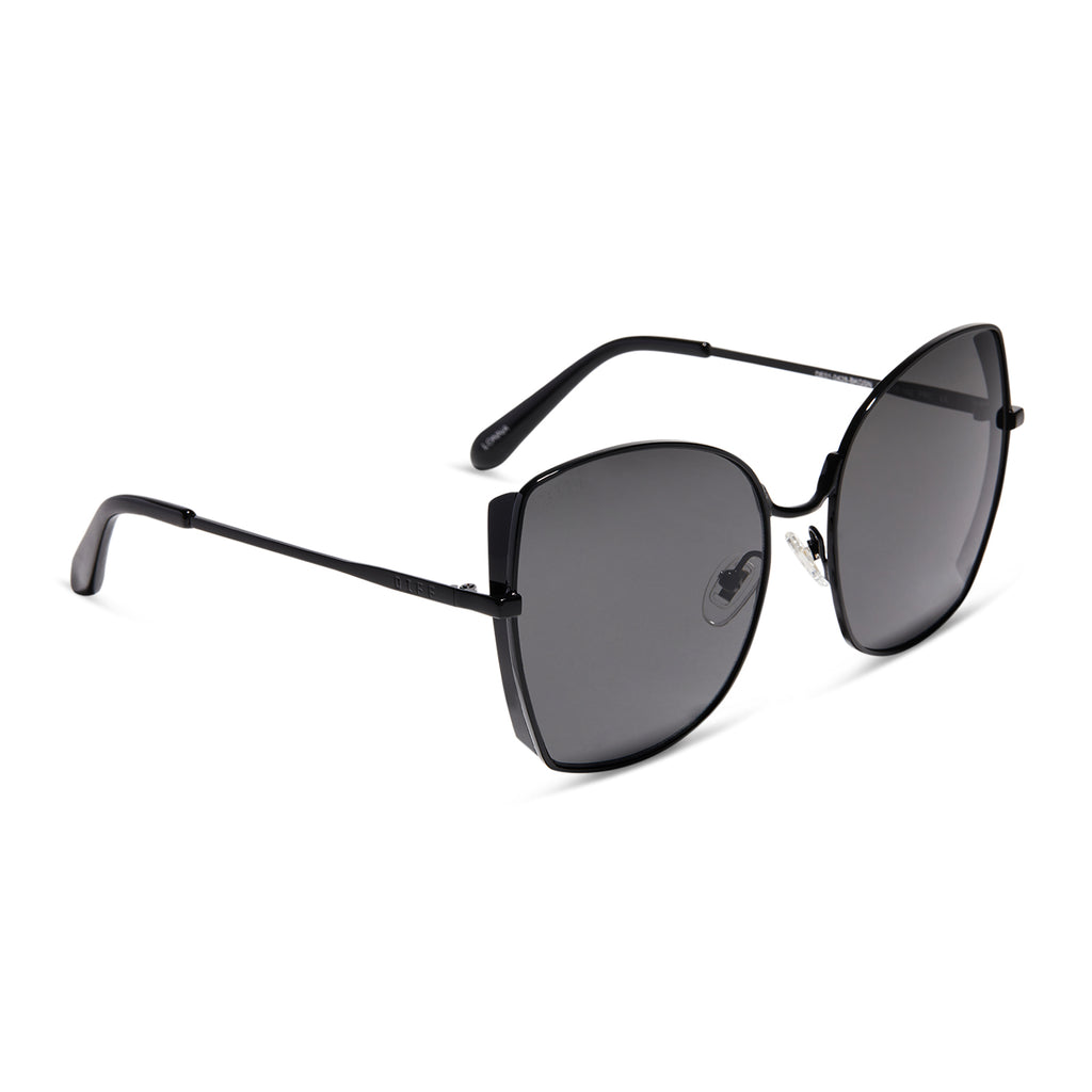 Lonna Square Sunglasses Black & Grey DIFF Eyewear