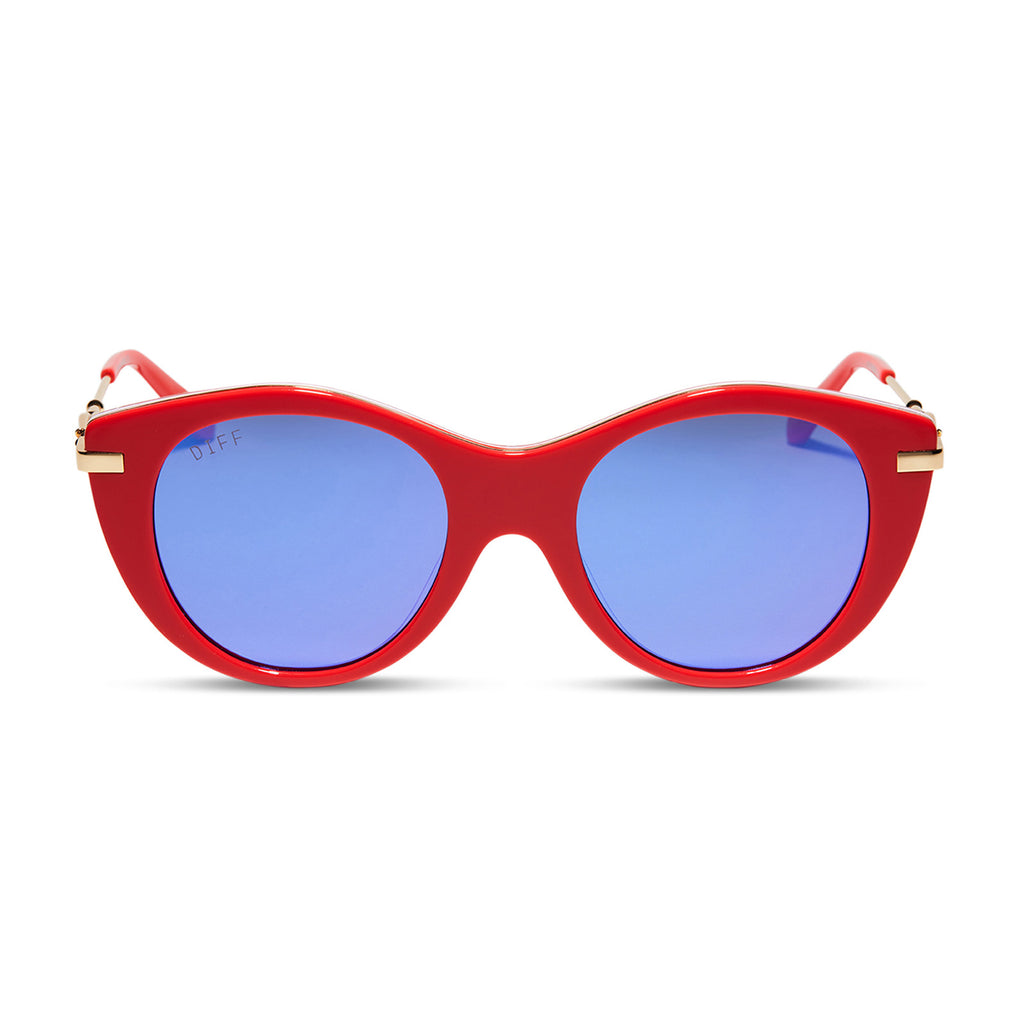 Luna Lovegood Round Sunglasses | Luna Pink & Purple Mirror | DIFF