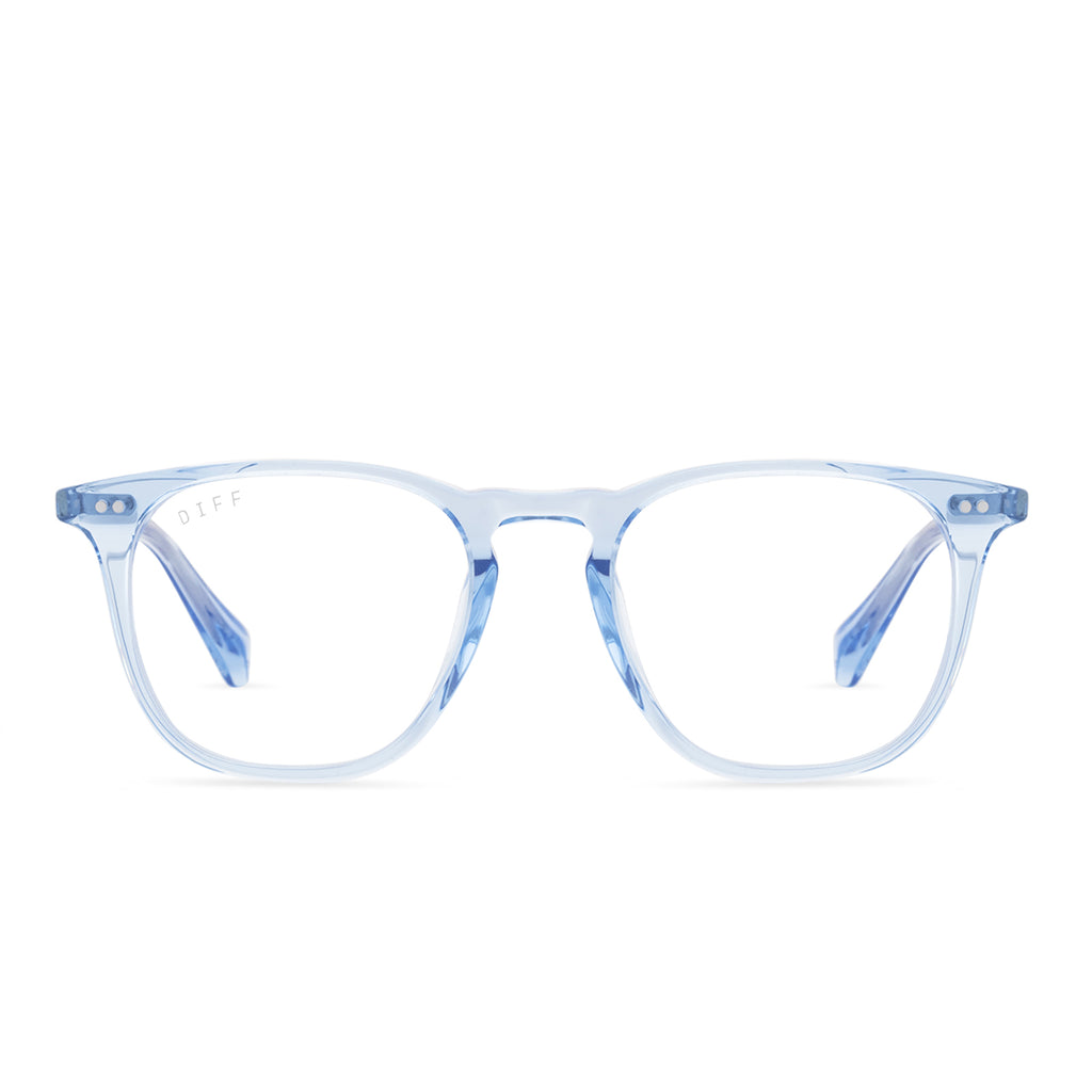 Maxwell Square Glasses Colombia Blue Crystal & Clear Diff Eyewear