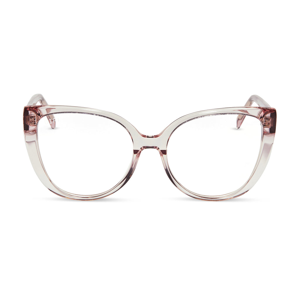 Penelope Cat Eye Prescription Glasses Light Pink Crystal Diff Eyewear