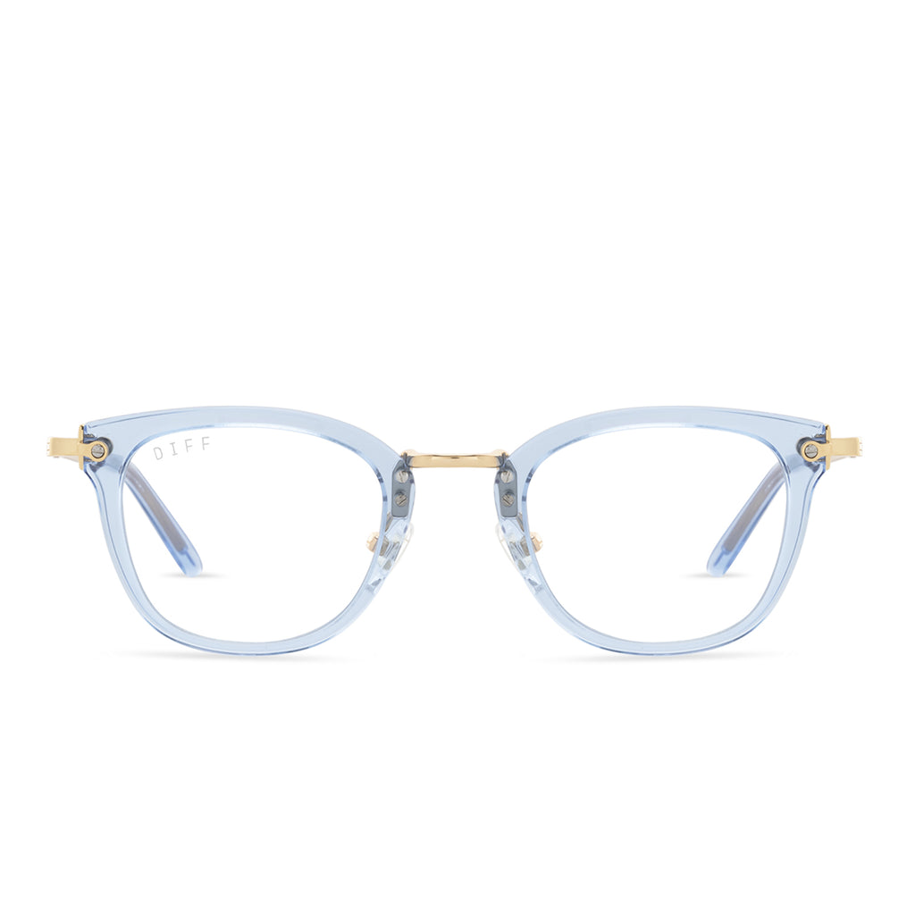Rue Cateye Glasses Colombia Blue Crystal & Blue Light Diff Eyewear