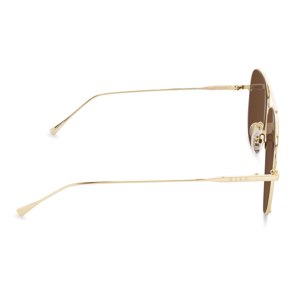 Scarlett Aviator Sunglasses Gold & Brown Diff Eyewear