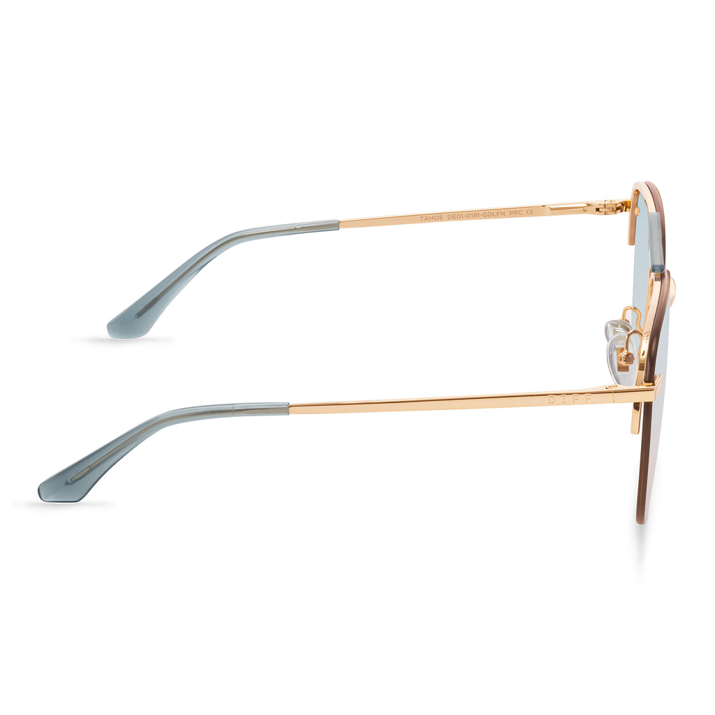 Tahoe Aviator Sunglasses Gold Frame, Blue to Lavender Lens DIFF Eyewear