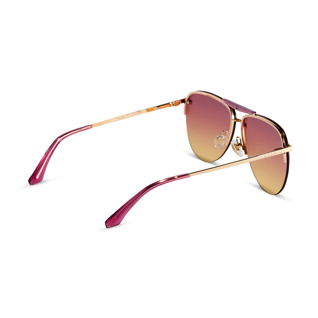 Tahoe Aviator Sunglasses Gold & Sunset Gradient Lens DIFF Eyewear
