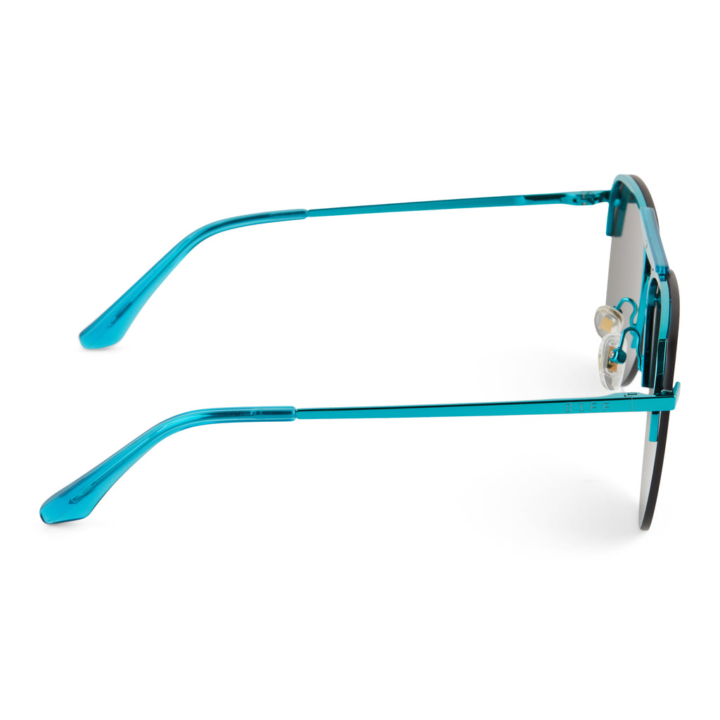 Tahoe Aviator Sunglasses Turquoise Metallic & Teal Mirror DIFF Eyewear