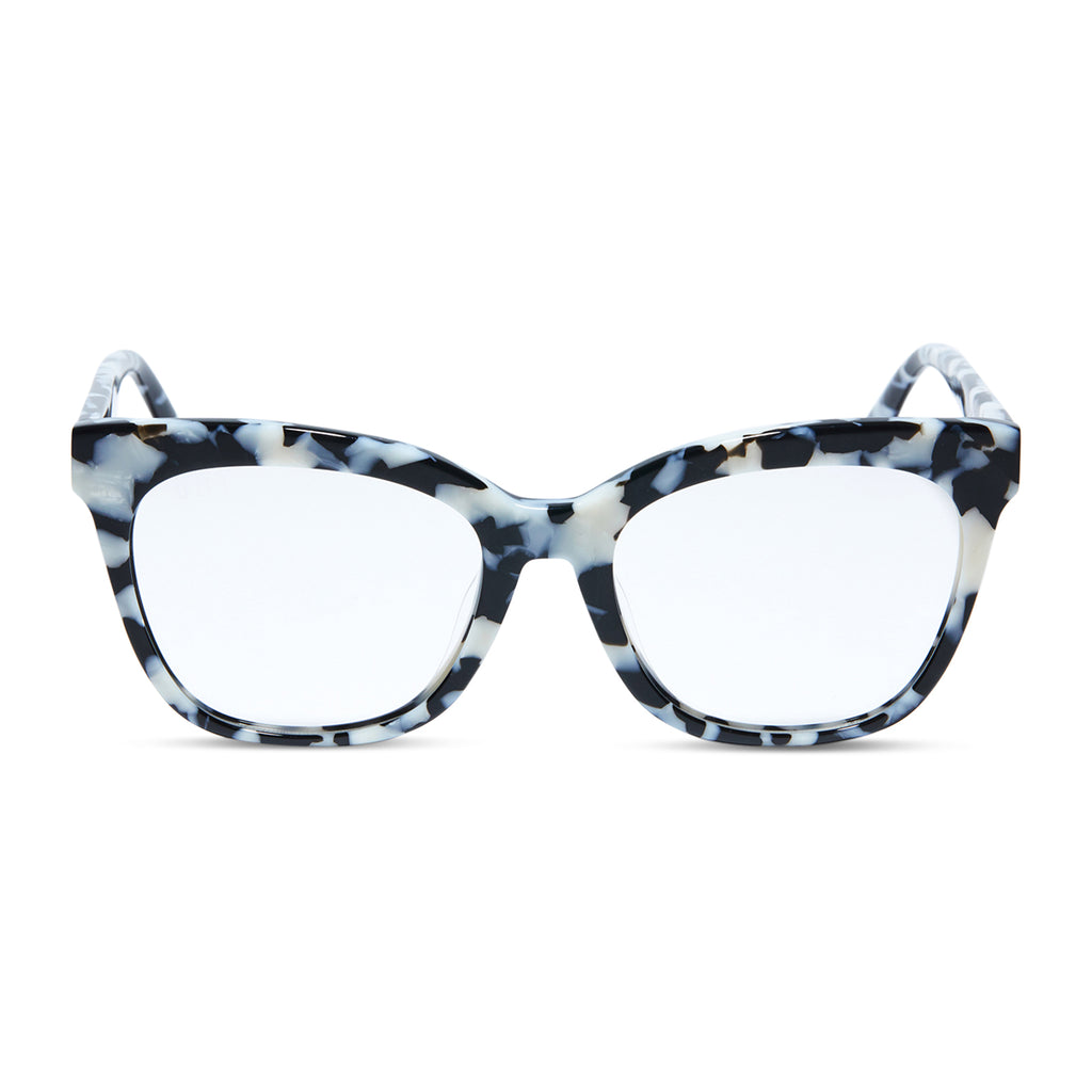 Winston Cateye Glasses Rich Hide & Clear DIFF Eyewear