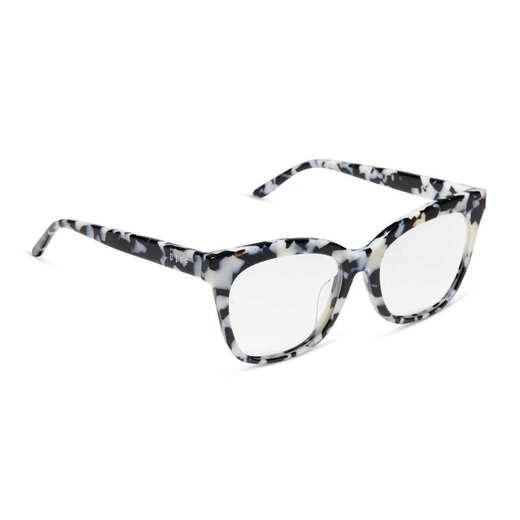 Winston Cateye Glasses Rich Hide & Clear DIFF Eyewear