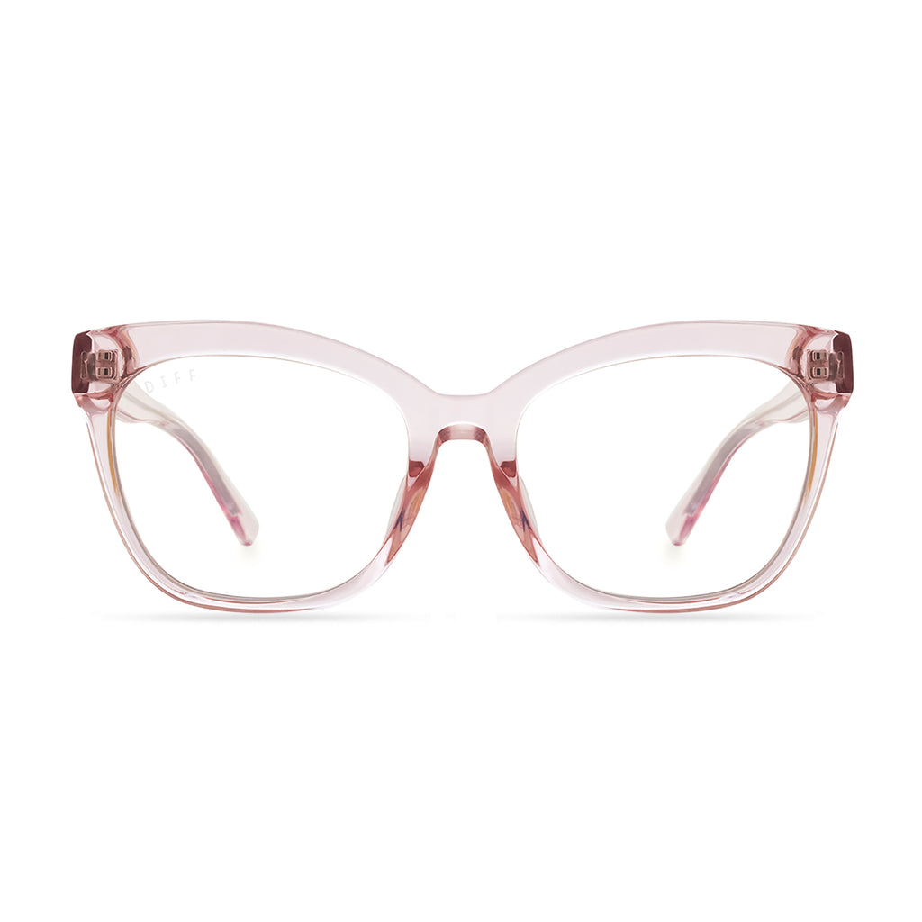 Winston Cat Eye Prescription Glasses Light Pink Crystal Diff Eyewear