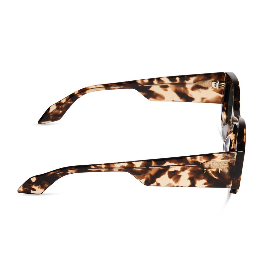 Zoe Oval Sunglasses Espresso Tort & Grey DIFF Eyewear
