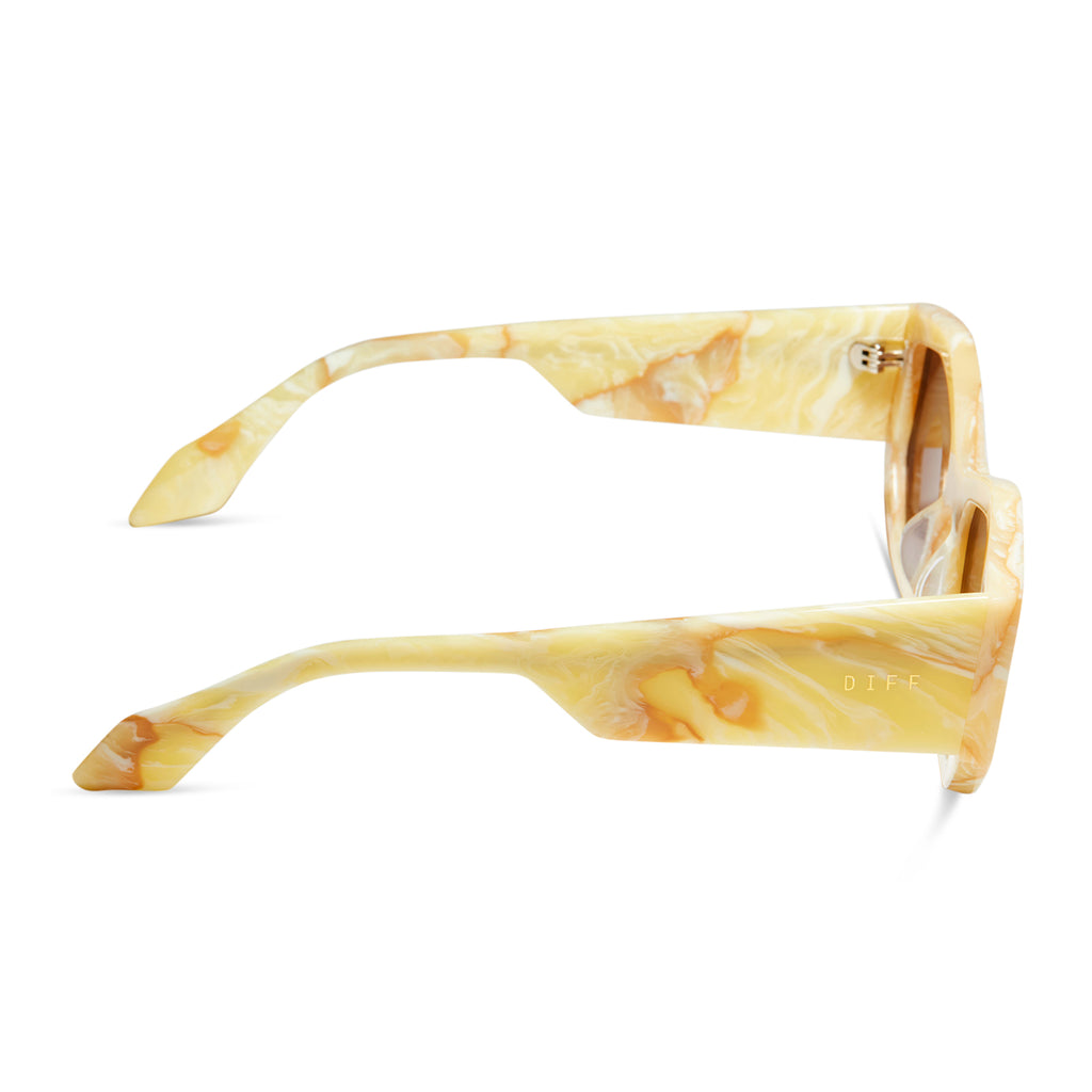 Zoe Oval Sunglasses Milk N Honey & Brown DIFF Eyewear