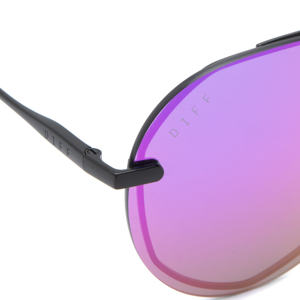 Matte Lenox Aviator Purple Black DIFF Mirror Lenses Eyewear | & Sunglasses |