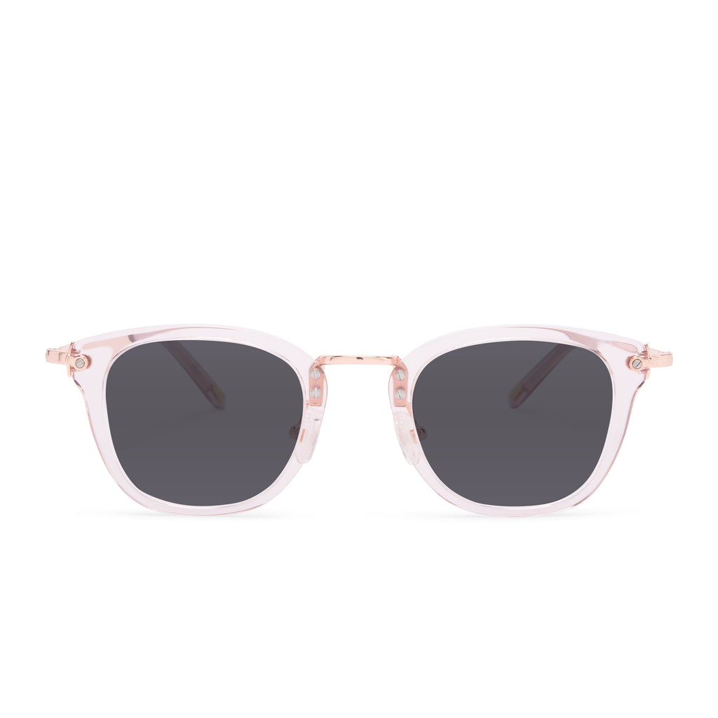 Rue Square Prescription Glasses | Light Pink Crystal | Diff