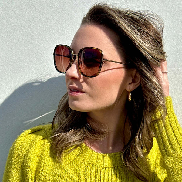 genevive - glacial tortoise + brown gradient sunglasses 1
