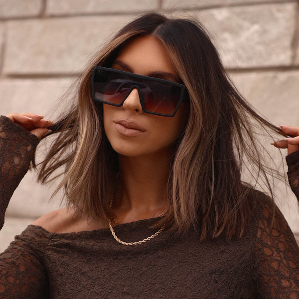 electra - matte black + twilight gradient sunglasses 1