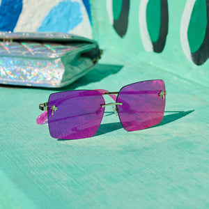 Jena Sims Rookie Square Sunglasses | Hot Pink & Hot Pink Mirror