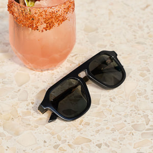Jena Sims Navigator Sunglasses | Black & Grey Gradient | DIFF Eyewear