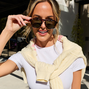 Jena Sims Navigator Sunglasses | Blue Color Pop & G15 | DIFF Eyewear